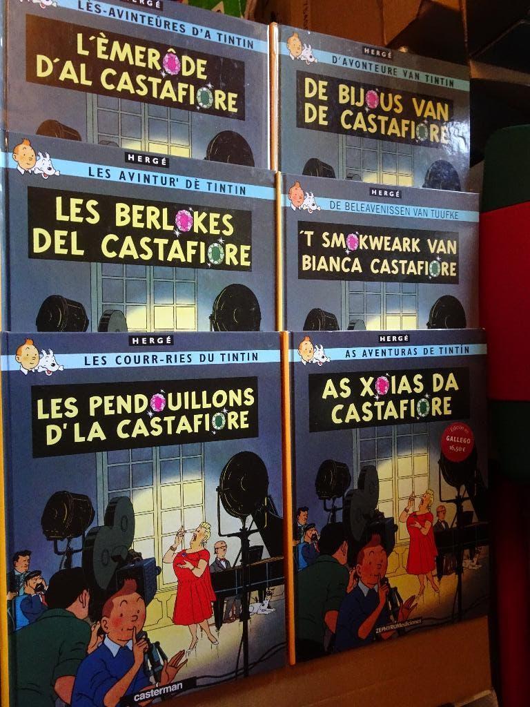 6 BD Tintin en patois - Les Bijoux de la Castafiore - !!!!!!, Livres, Plusieurs BD, Enlèvement ou Envoi, Utilisé, HERGE