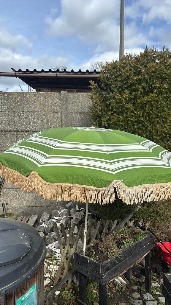 Retro parasol, Tuin en Terras, Parasols, Ophalen, Gebruikt, Strandparasol, Kantelbaar