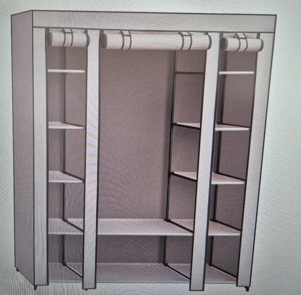 Penderie en tissu avec tringle et étagères 150x45x175 cm, 25 à 50 cm, Comme neuf, 100 à 150 cm, 150 à 200 cm