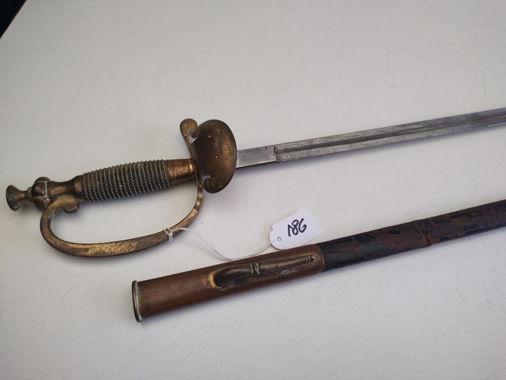 Sabel # 186 - Frankrijk - Hofdegen met gravure, Collections, Objets militaires | Général, Envoi