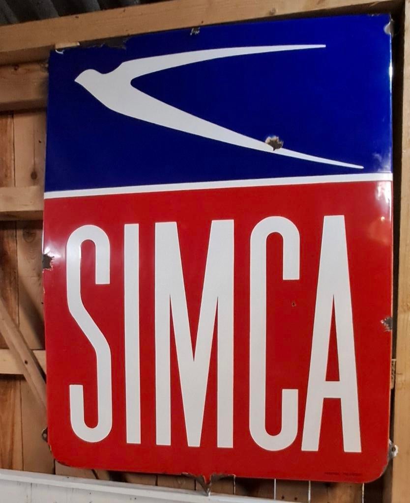 Assiette émaillée Simca, Collections, Marques & Objets publicitaires, Enlèvement