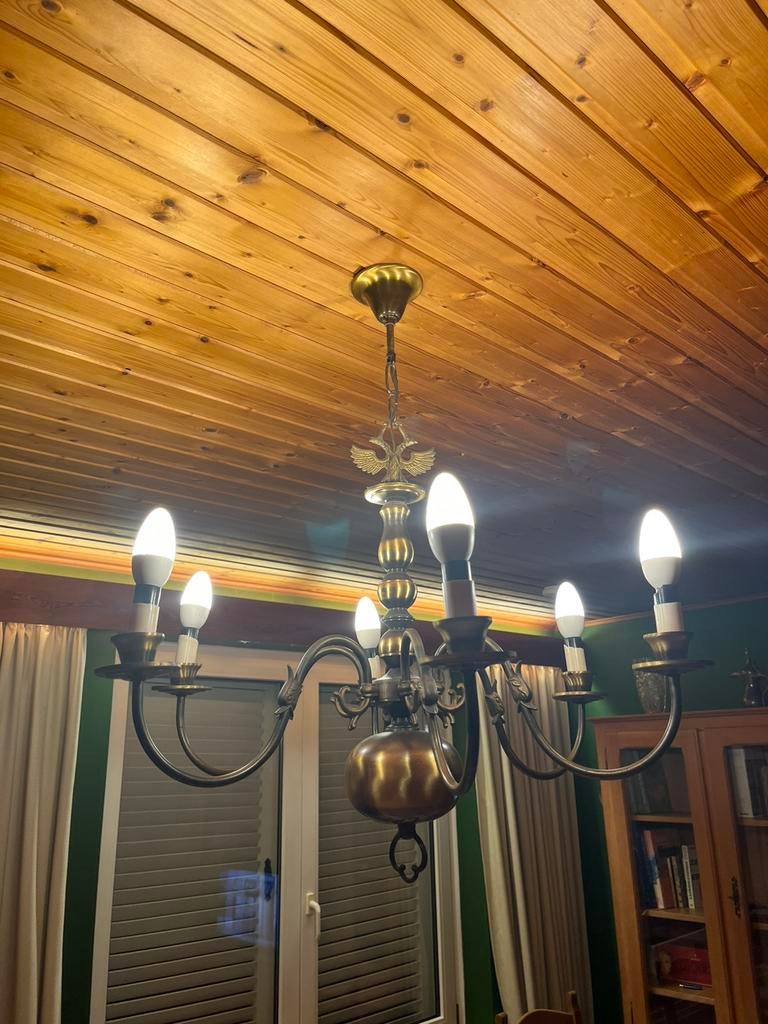 Lustre ancien style classique – 6 branches, Maison & Meubles, Lampes | Lustres, Comme neuf, Enlèvement