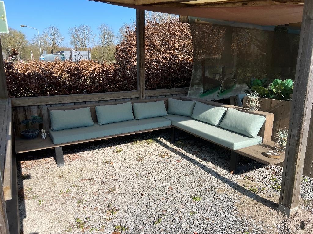Mega stuntuitverkoop: loungebank met kussens, Tuin en Terras, Steigerhout, Ophalen of Verzenden, Zo goed als nieuw, Loungeset
