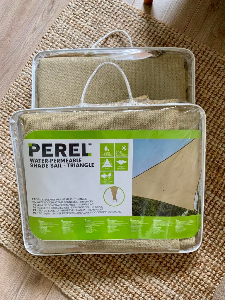 Schaduwdoeken 2 stuks - Perel - 3,6 x 3,6 x 3,6m, Tuin en Terras, Schaduwdoeken, Ophalen, Gebruikt