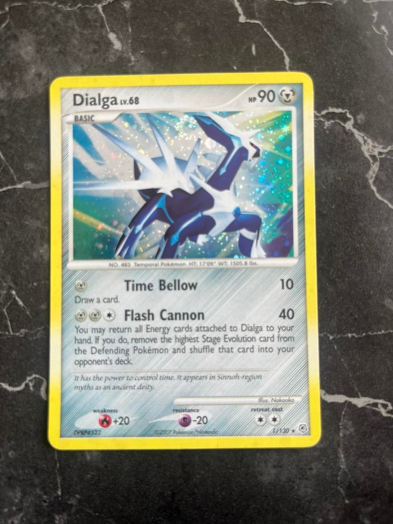 Dialga - 1/130 - Pokemon Diamond & Pearl Holo Card, Ophalen of Verzenden, Zo goed als nieuw
