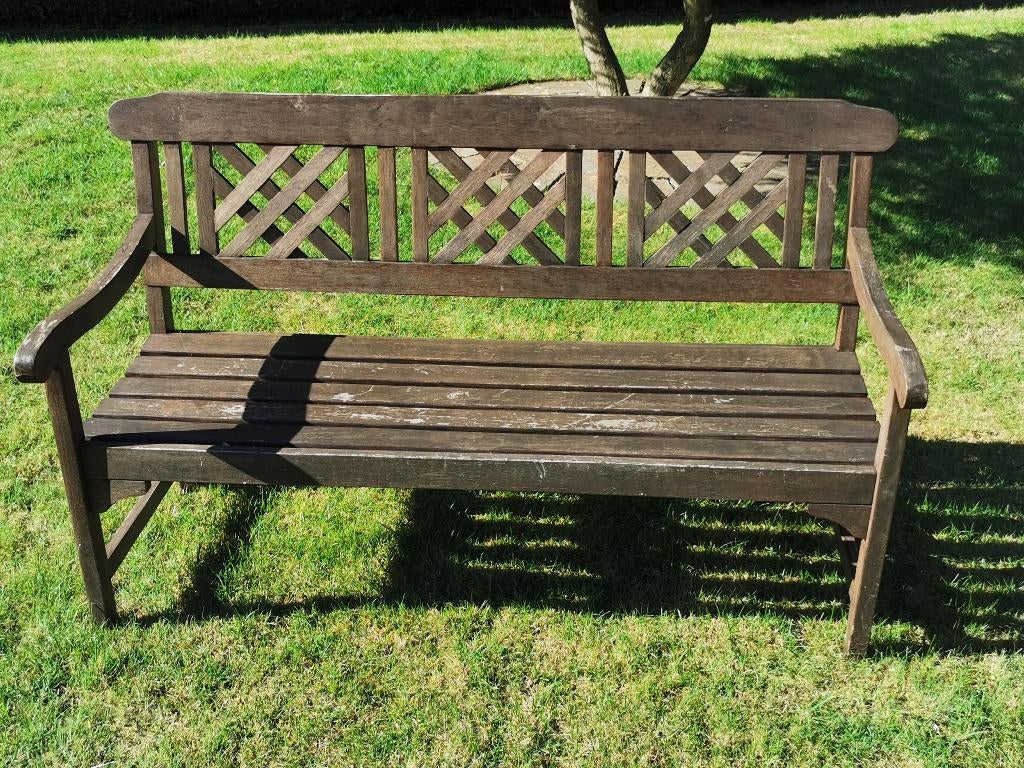 Teak tuinbank, Tuin en Terras, Tuinbanken, Ophalen, Gebruikt