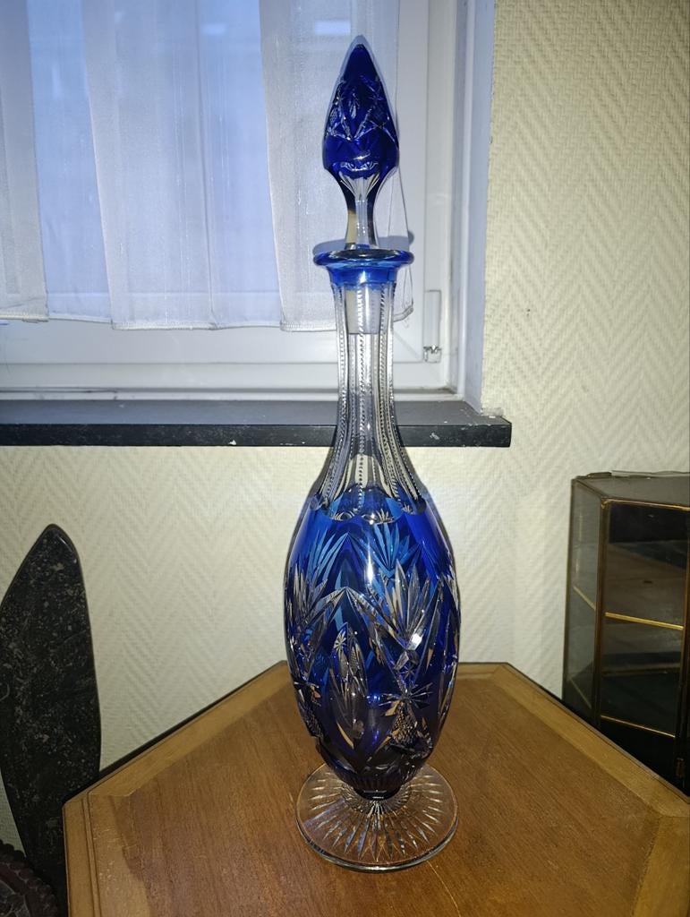 Grande carafe cristal Val Saint-Lambert, Antiquités & Art, Enlèvement ou Envoi