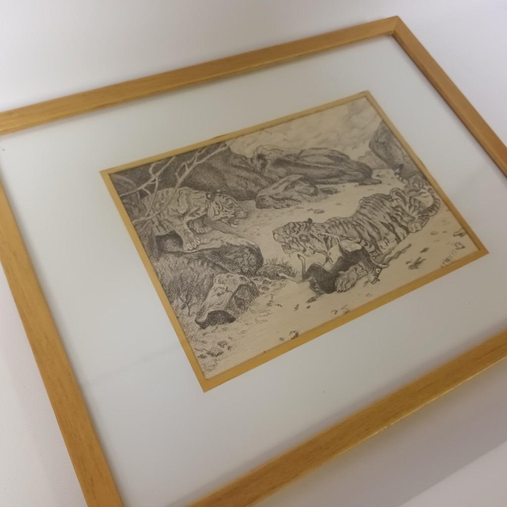 Potloodtekening signatuur F.L. Kennis, Ophalen of Verzenden