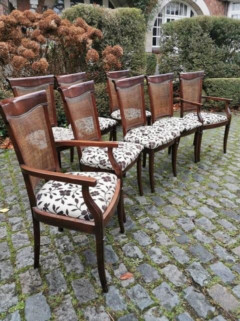 6 stoelen +2 armstoelen in  acajou, Ophalen