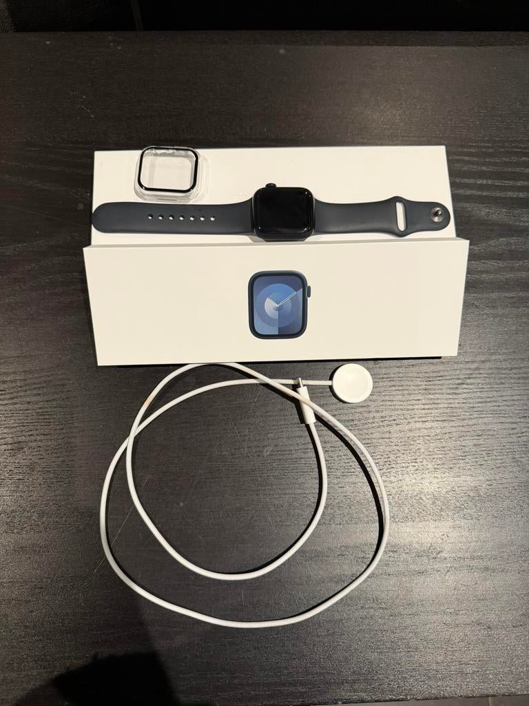 Apple watch 9, Zwart, IOS, Ophalen of Verzenden, Zo goed als nieuw