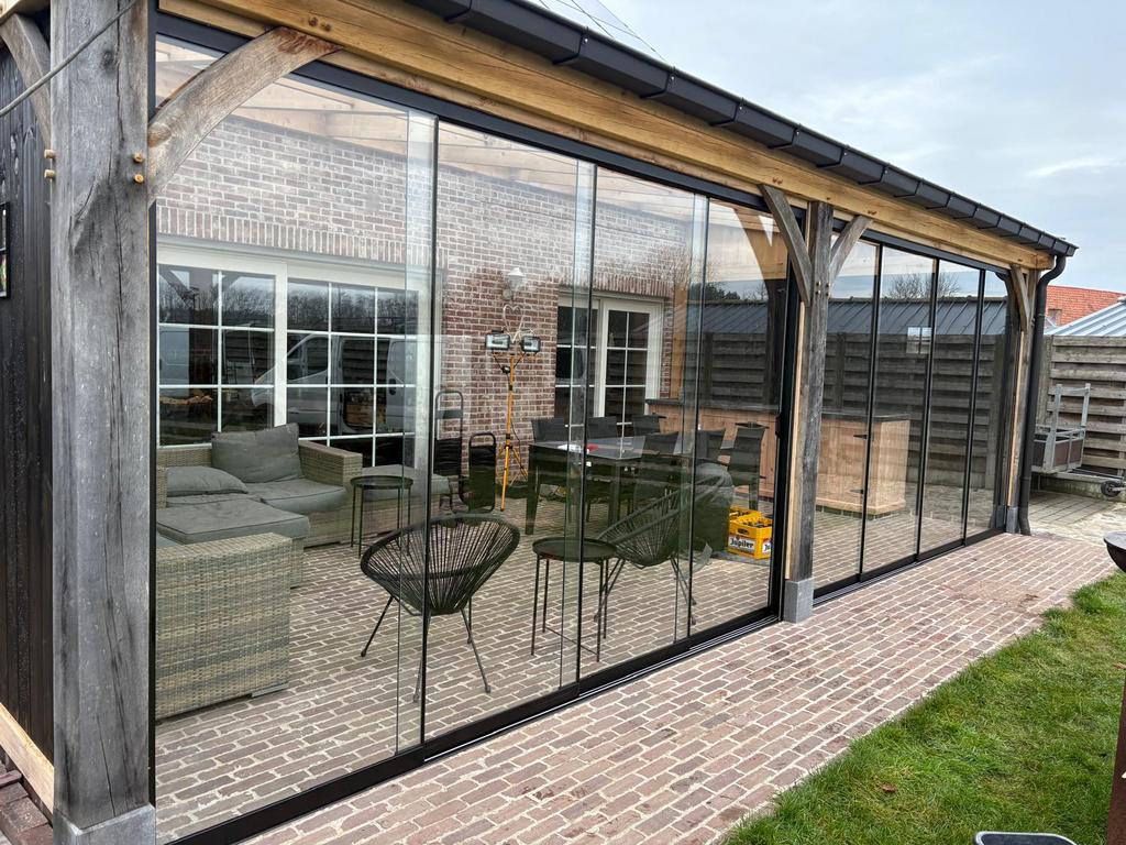 glazen schuifwanden, Bricolage & Construction, Vitres, Châssis & Fenêtres, Comme neuf, Enlèvement