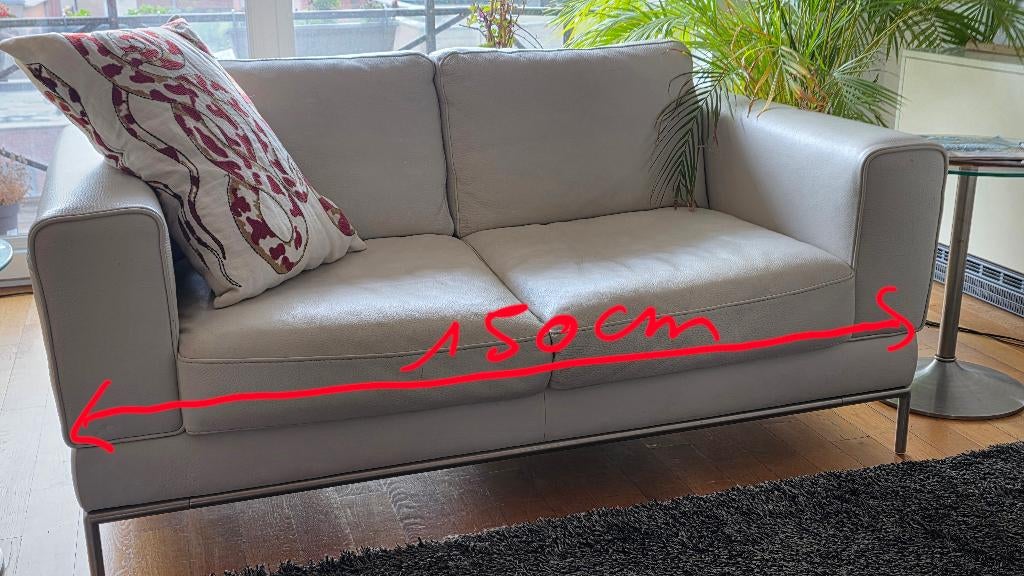 Canapé, Enlèvement, Utilisé, Moderne pieds alu brossé, Cuir