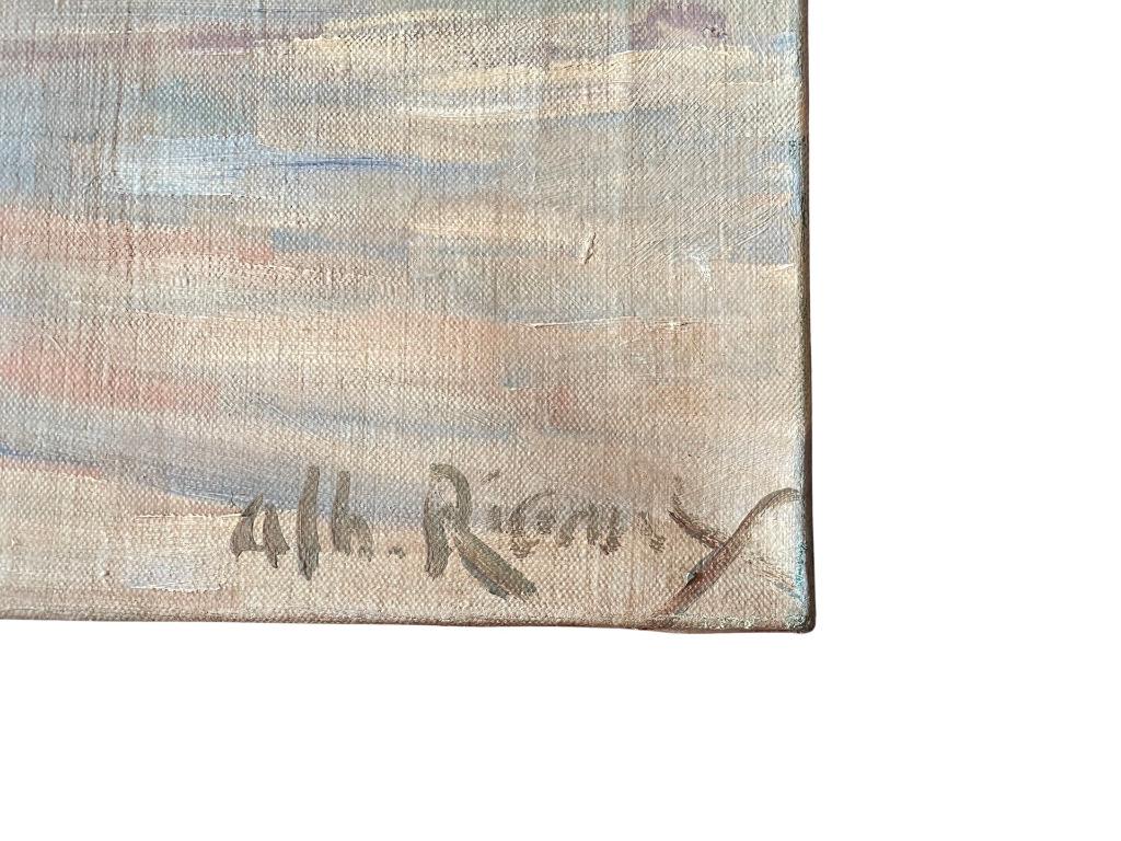 Tableau Peinture Huile sur Toile Le Tramway - Albert Rigaux, Antiquités & Art, Art | Peinture | Classique, Enlèvement ou Envoi