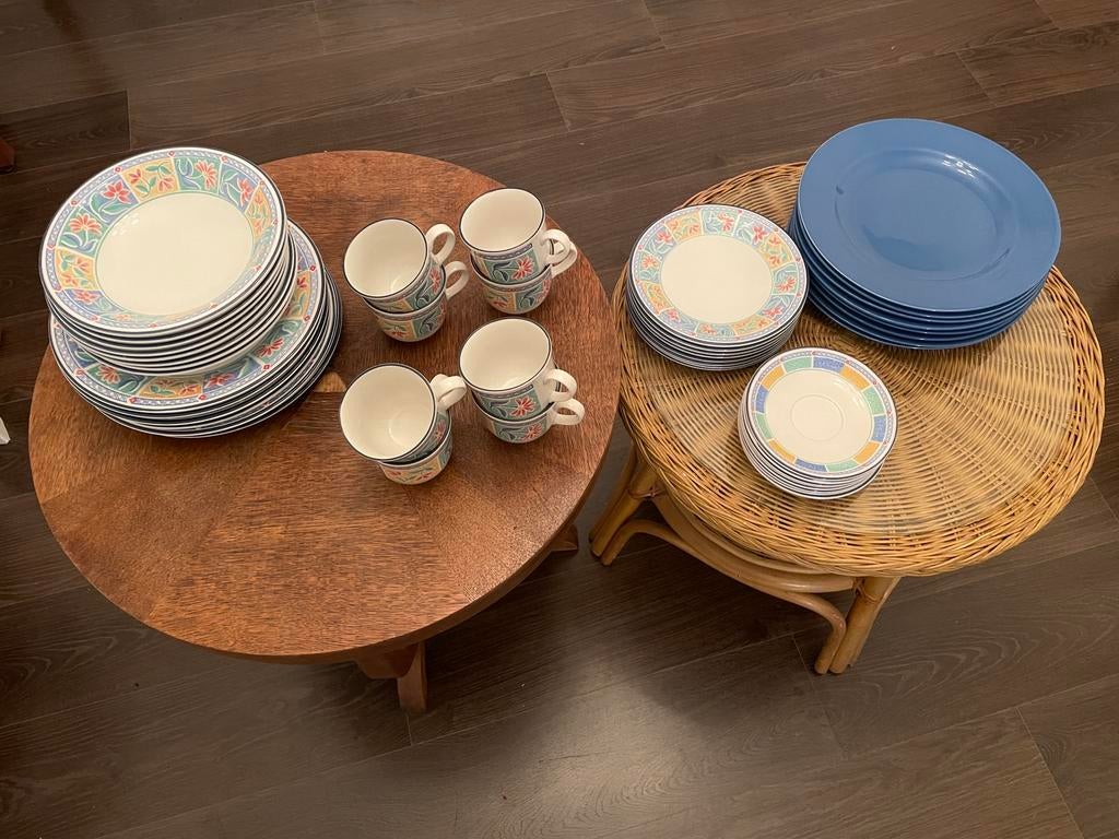 Staffordshire servies 48 delig voor 8 personen, Antiek en Kunst, Ophalen