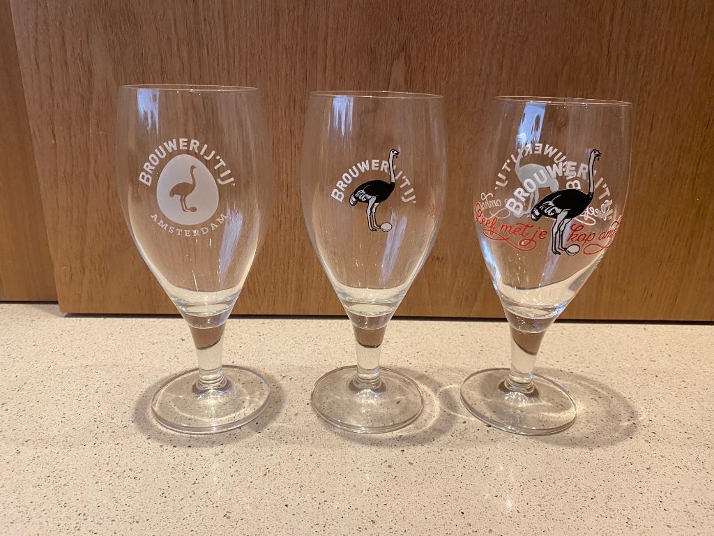 3 verschillende glazen ‘T ij ( brouwerij ‘Tij), Collections, Marques de bière, Neuf, Verre ou Verres, Duvel, Enlèvement
