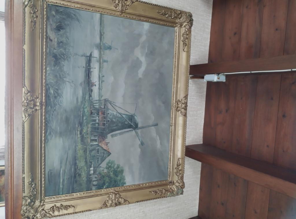 Antiek schilderij oude windmolen A. Van Hoven, Enlèvement