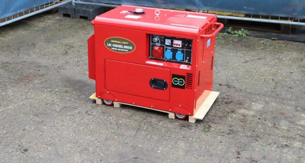 NOODSTROOM STROOMGROEP/GENERATOR 9500W 11,9KVA NIEUW ACTIE, Doe-het-zelf en Bouw, Dieselolie, Geluidgedempt, Nieuw, Ophalen of Verzenden