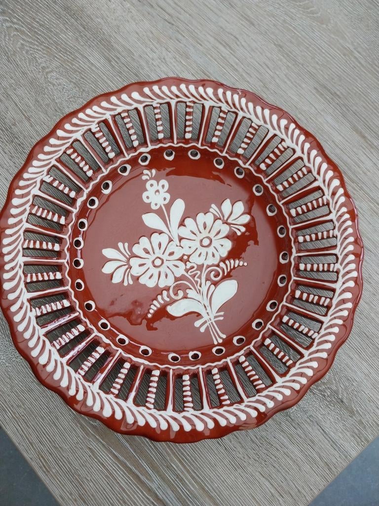 Wandbord in terracotta  30 cm VINTAGE jaren 50, Antiek en Kunst, Ophalen of Verzenden