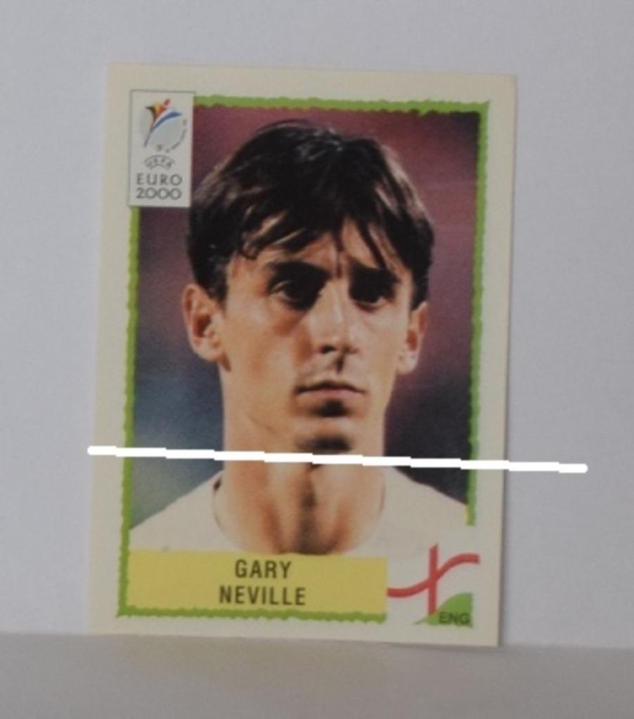 Panini / Euro 2000 / Engeland - Gary Neville 76, Verzamelen, Sportartikelen en Voetbal, Zo goed als nieuw, Poster, Plaatje of Sticker