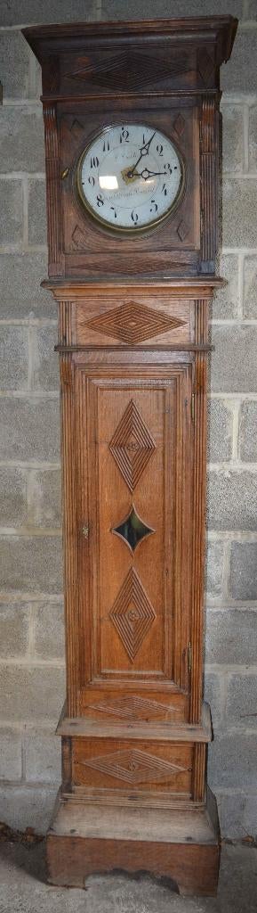 Houten vloerklok eikenhouten klok werkt, Antiek en Kunst, Ophalen