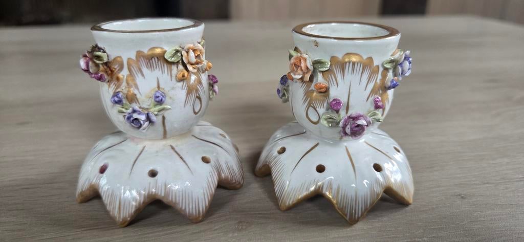 Chandeliers en porcelaine/Capodimonte/estampillés., Enlèvement ou Envoi