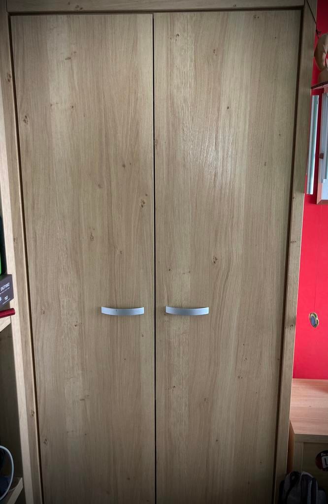 Juniorbed met kleerkast., Enlèvement, Utilisé, 180 cm ou plus, 85 à 100 cm