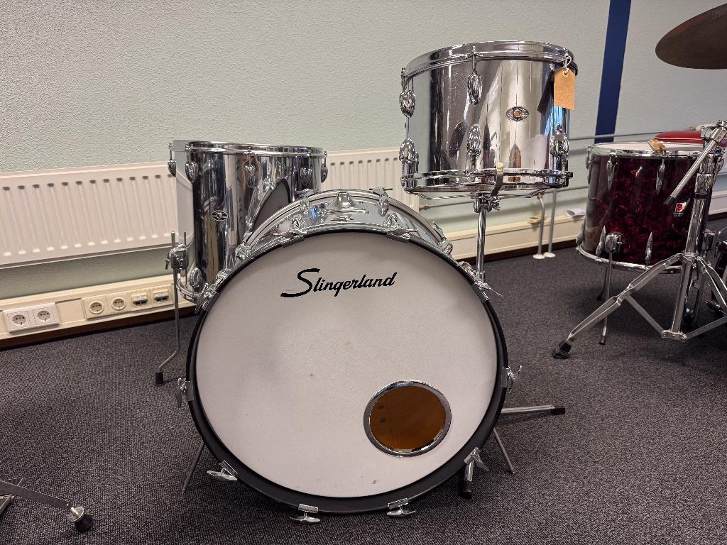 Vintage Slingerland 13/16/22 Chrome over Wood, Muziek en Instrumenten, Ophalen, Gebruikt, Overige merken