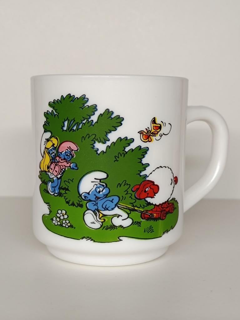Smurfen Peyo Arcopal 1986 vintage mok, Verzamelen, Smurfen, Ophalen of Verzenden