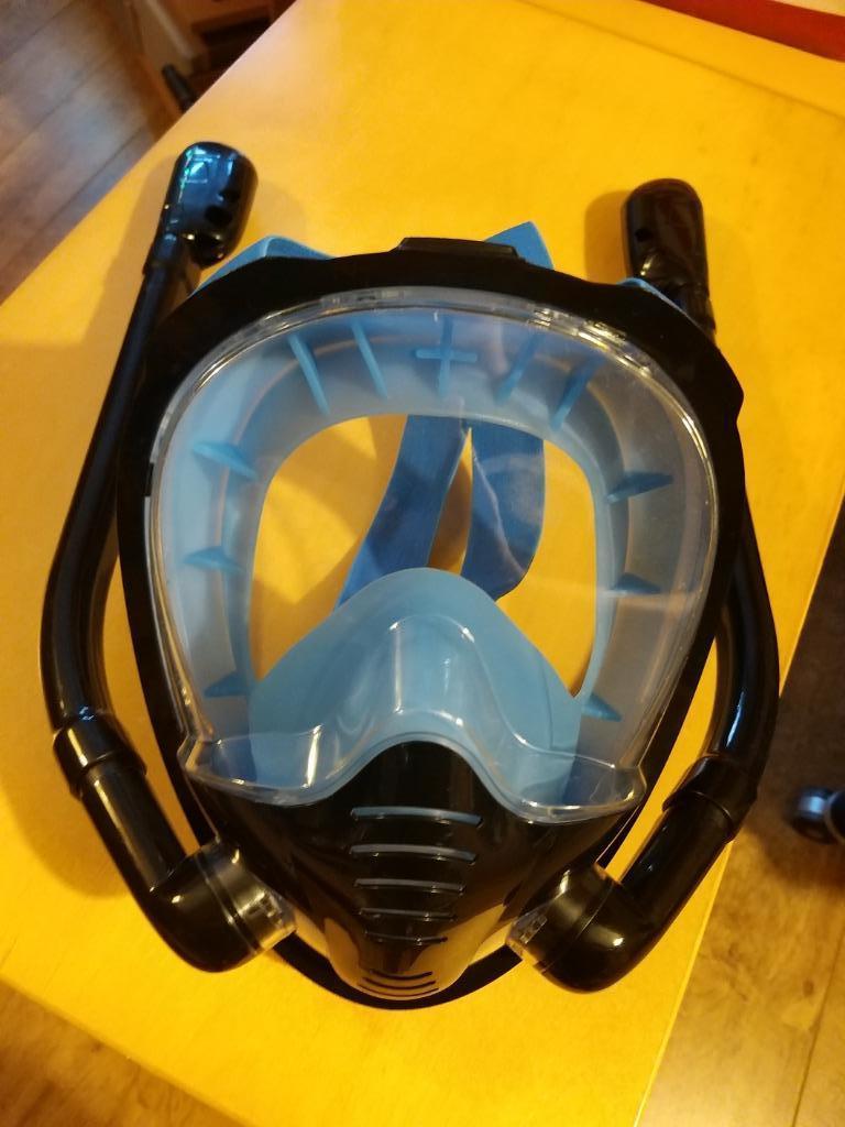 Snorkelmasker met dubbele adembuis K3 - maat S/M, Ophalen, Zo goed als nieuw, Snorkelmasker