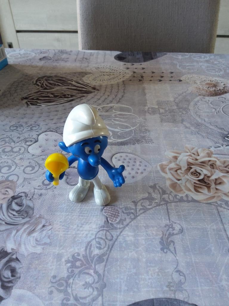 Les Schtroumpfs Flexible Schtroumpf avec une cuillère, Collections, Enlèvement ou Envoi, Utilisé, Poupée, Figurine ou Peluche