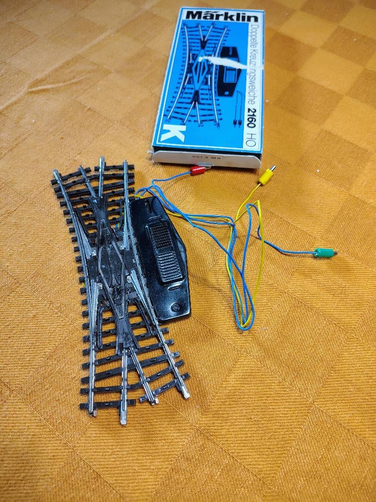 Interrupteur anglais Marklin 2160 K-Rail, Analogique, Enlèvement ou Envoi, Courant alternatif, Rails