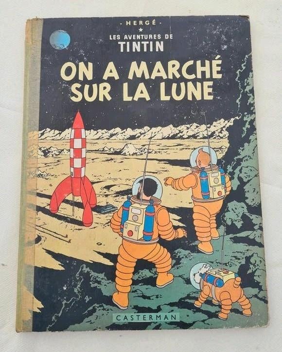 BD Tintin On a marché sur la lune 1954, Boeken, Stripverhalen, Ophalen of Verzenden