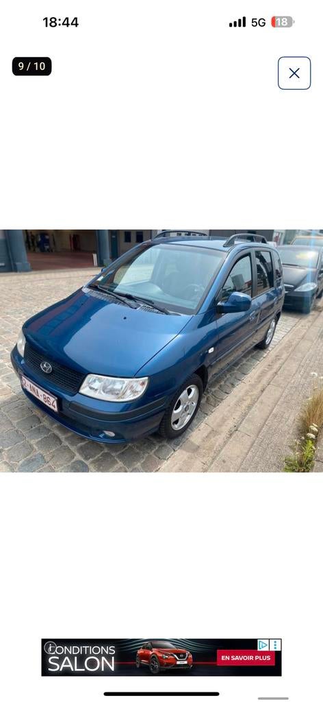 Hyundai mateix leer, airco en 98500 km, Auto's, Matrix, Monovolume, Zwart, 1600 cc