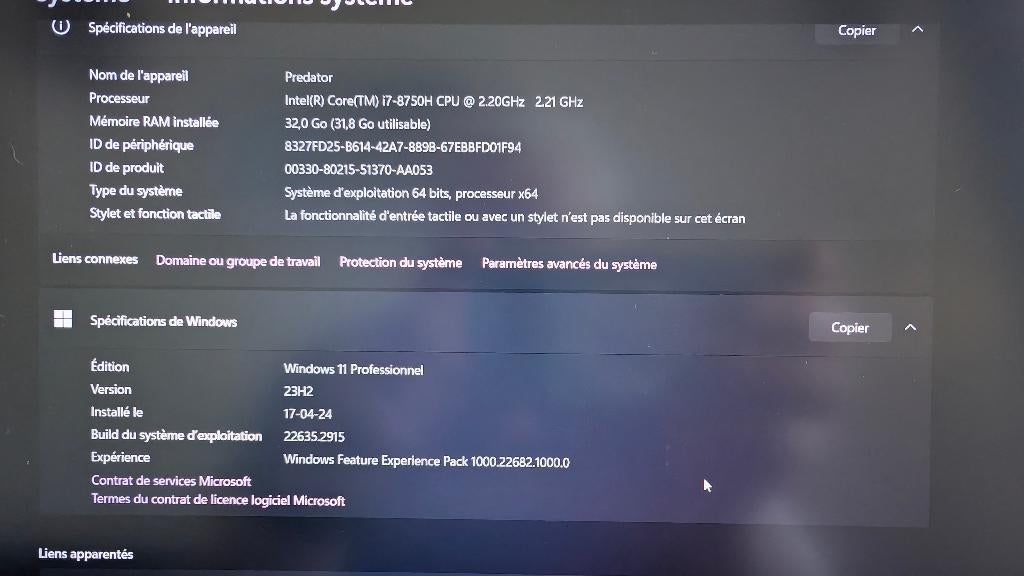Acer Predator Helios 300 32G RAM  SSD 2T, Informatique & Logiciels, Ordinateurs portables Windows, Utilisé, 15 pouces, SSD, 2 à 3 Ghz