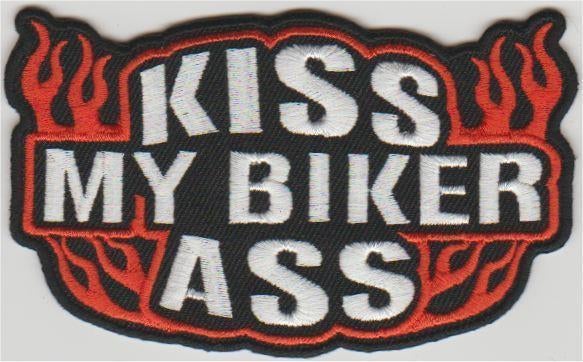 Kiss my Biker Ass stoffen opstrijk patch embleem, Verzenden, Nieuw