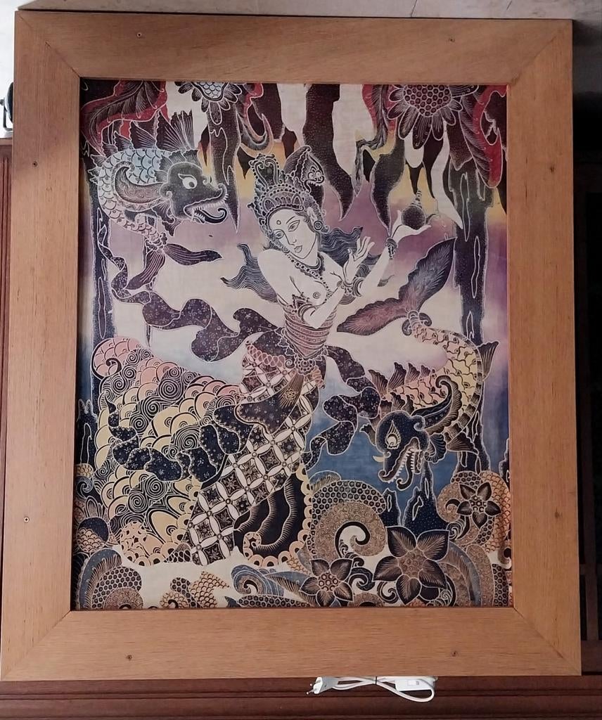 Lichtbak met indonesische batik, Antiquités & Art, Enlèvement