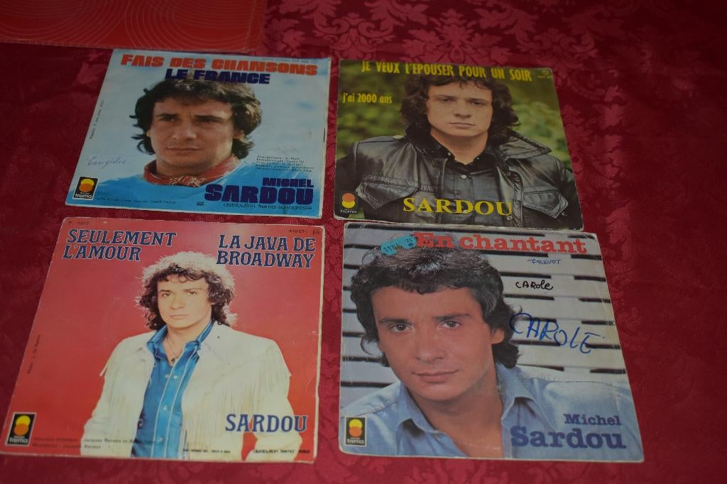 45t's van de chansonier Michel SARDOU,, Ophalen of Verzenden, 1960 tot 1980, Zo goed als nieuw