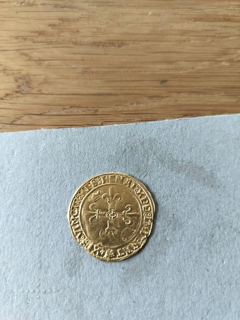 Gouden munt Frankrijk 1 ECU Franciscus 1515-1547 prima staat, Ophalen, Frankrijk