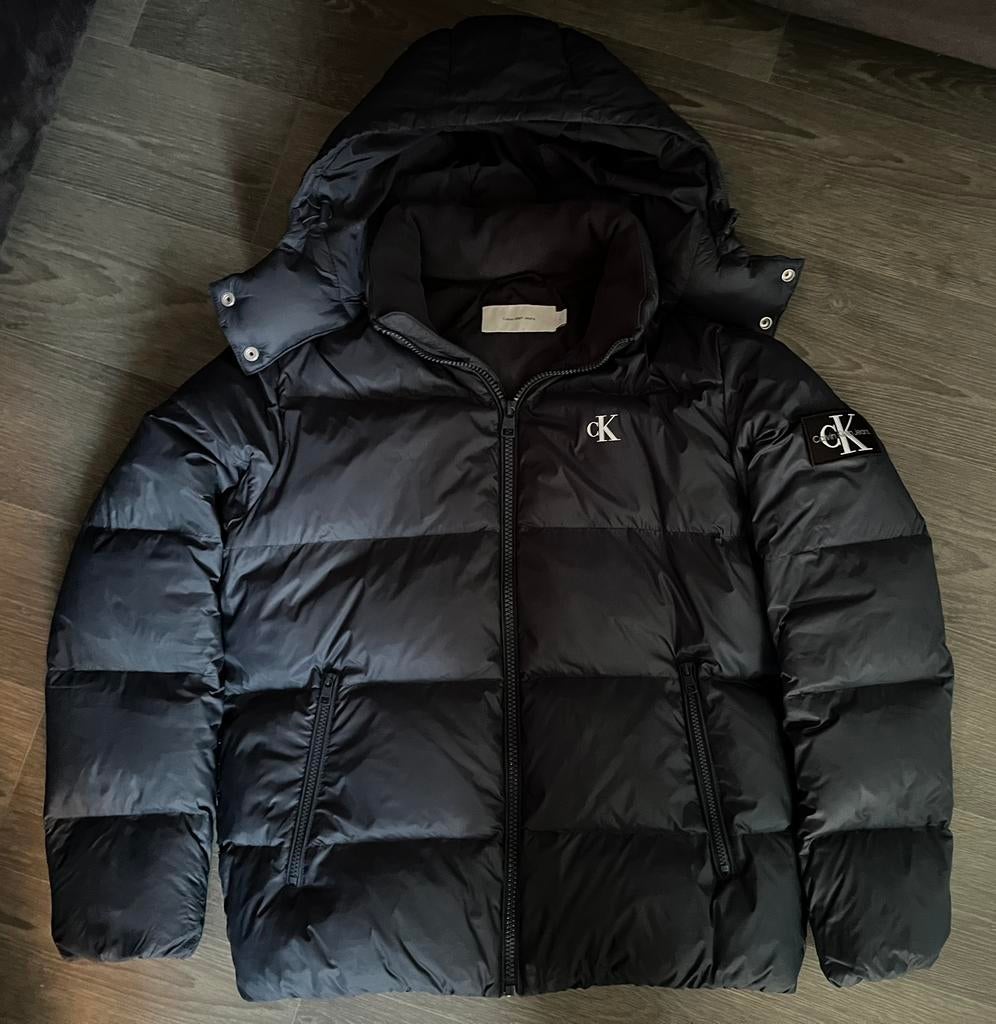 Calvin Klein Pufferjas, Kleding | Heren, Jassen | Winter, Zo goed als nieuw, Maat 52/54 (L), Blauw, Ophalen of Verzenden