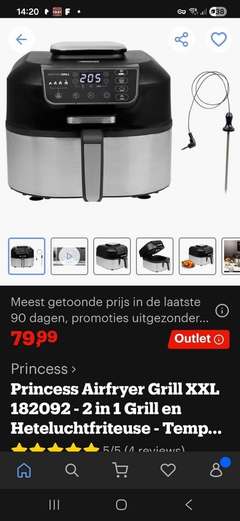 Airfryer/grill xxl, Ophalen