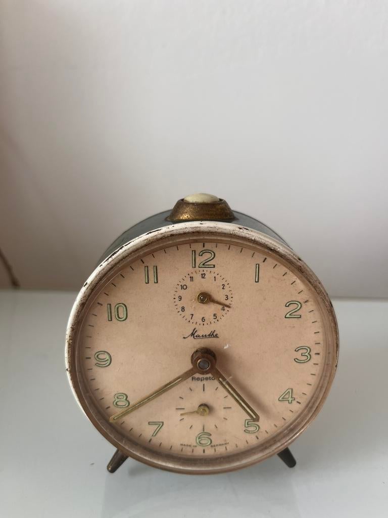 Vintage retro wekker groen  Mauthe, Antiek en Kunst, Ophalen of Verzenden