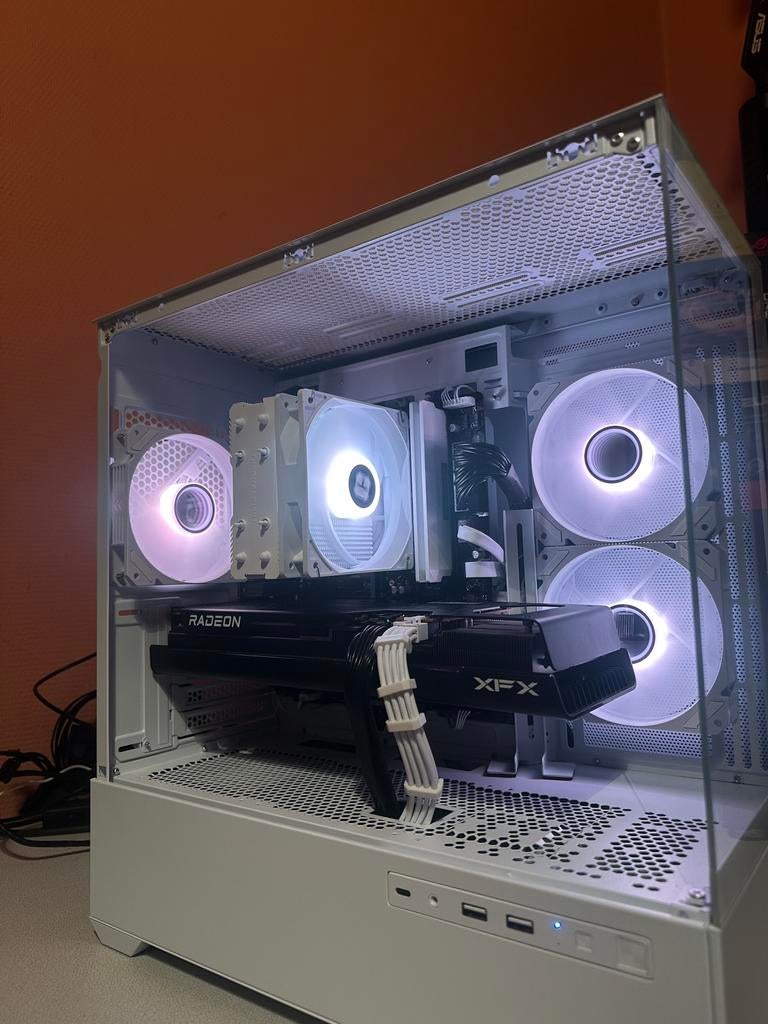 Witte Gaming PC AM5, 32 GB, Virtual Reality, Zo goed als nieuw, Custom build