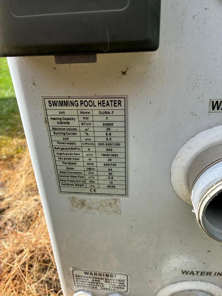 warmtepomp zwembad Duratech, Tuin en Terras, Ophalen, Gebruikt, Verwarming