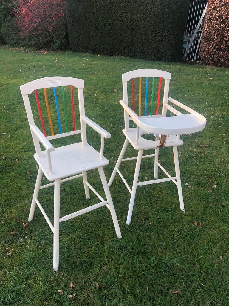 Retro kinderstoelen, Huis en Inrichting, Stoelen, Ophalen, Gebruikt, Twee, Wit