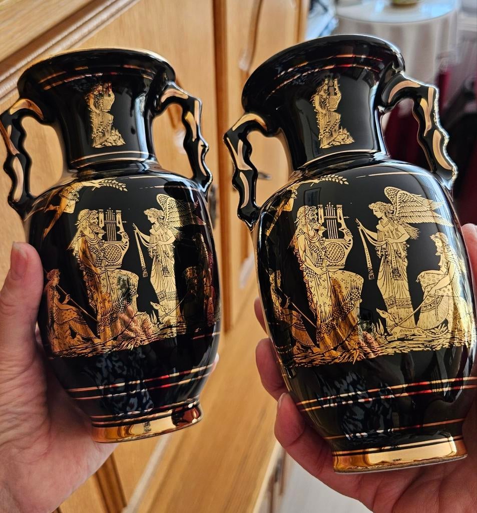 2 keramische amforen in oude Griekse stijl, Huis en Inrichting, Woonaccessoires | Vazen, Ophalen