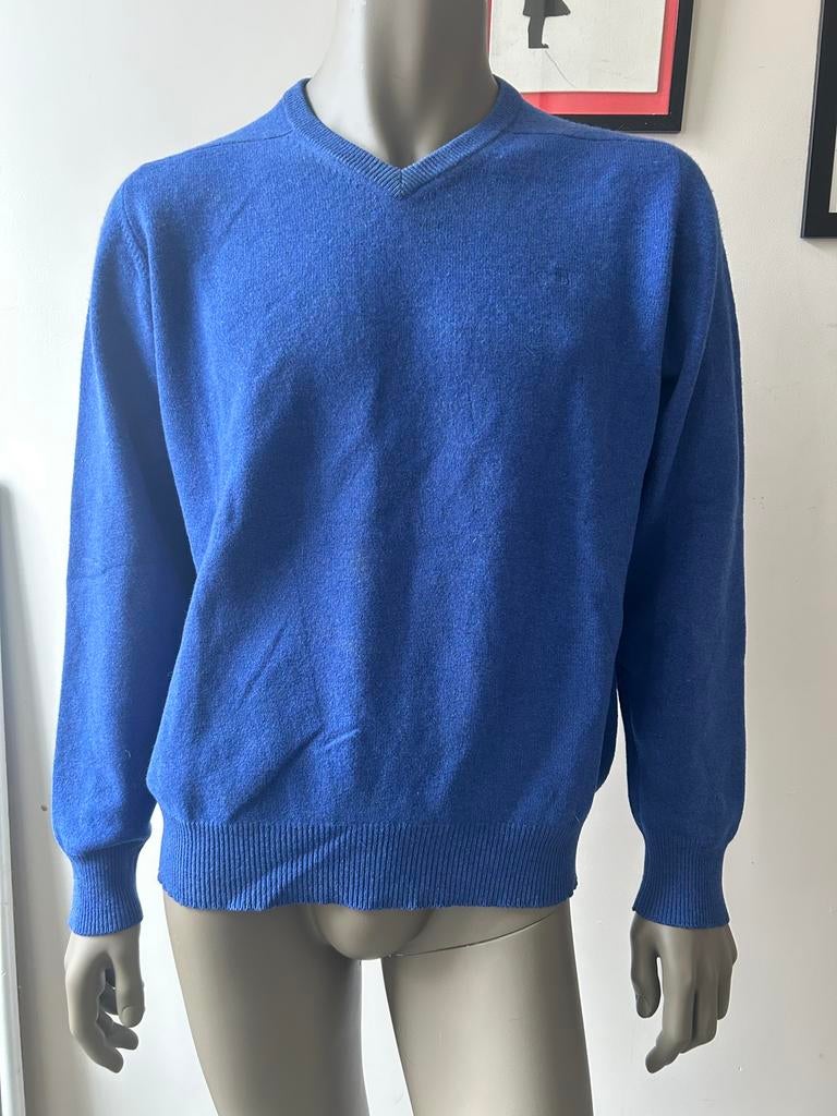 Balmain trui V-hals wol L koningsblauw, Kleding | Heren, Truien en Vesten, Ophalen of Verzenden, Zo goed als nieuw, Maat 52/54 (L)