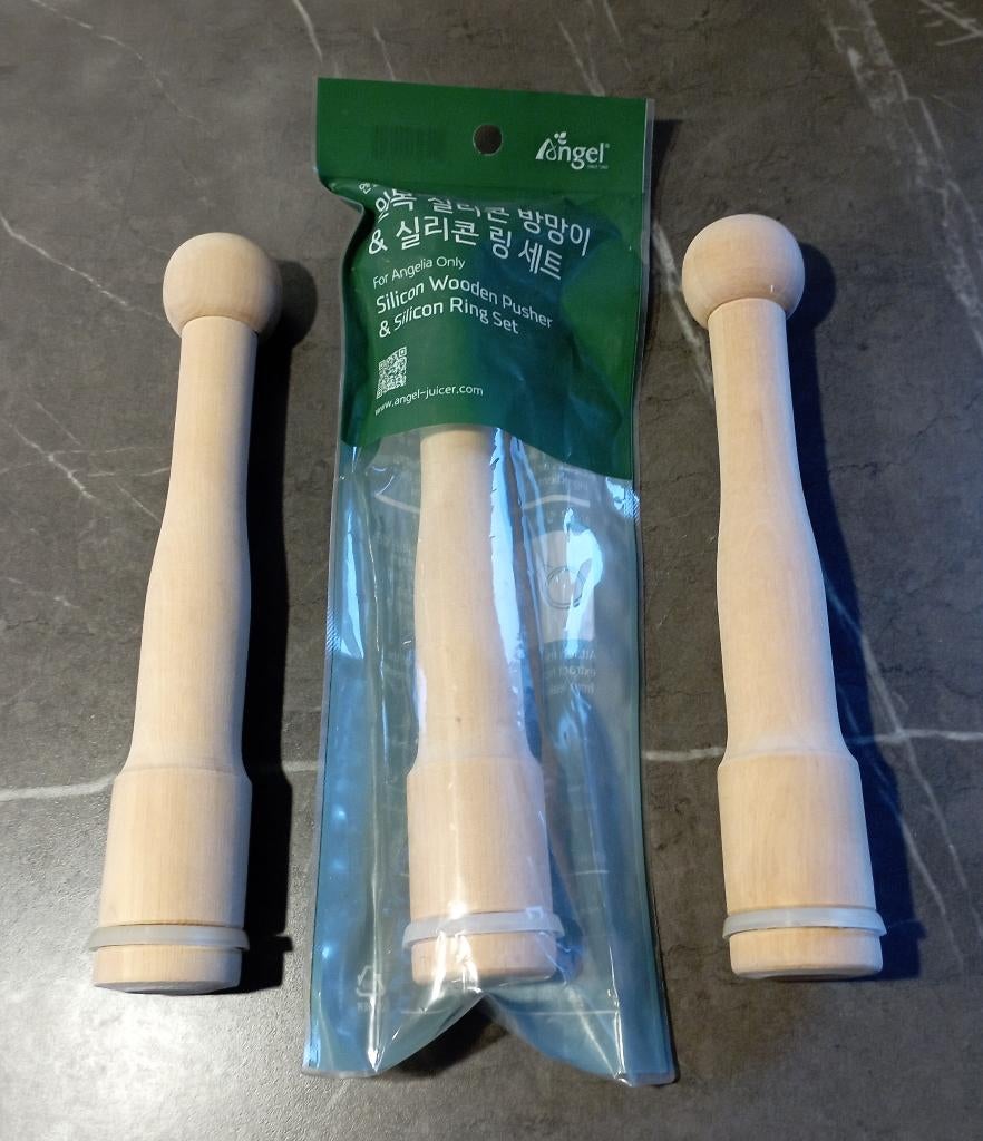 Angel Juicer houten stamper met siliconen ring - 3 stuks, Huis en Inrichting, Ophalen of Verzenden, Nieuw