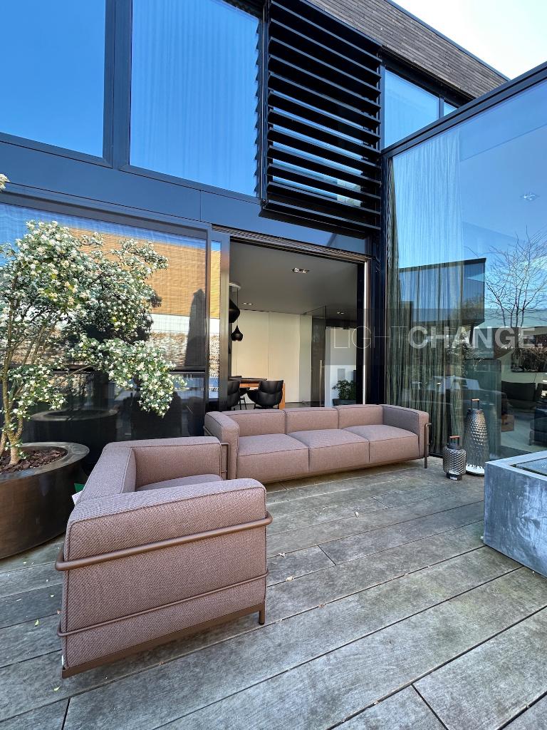 Cassina LC3 High-end set 2x fauteuil + 3zitsbank NIEUW -45%, Tuin en Terras, Ophalen, 5 zitplaatsen, Loungeset, Bank