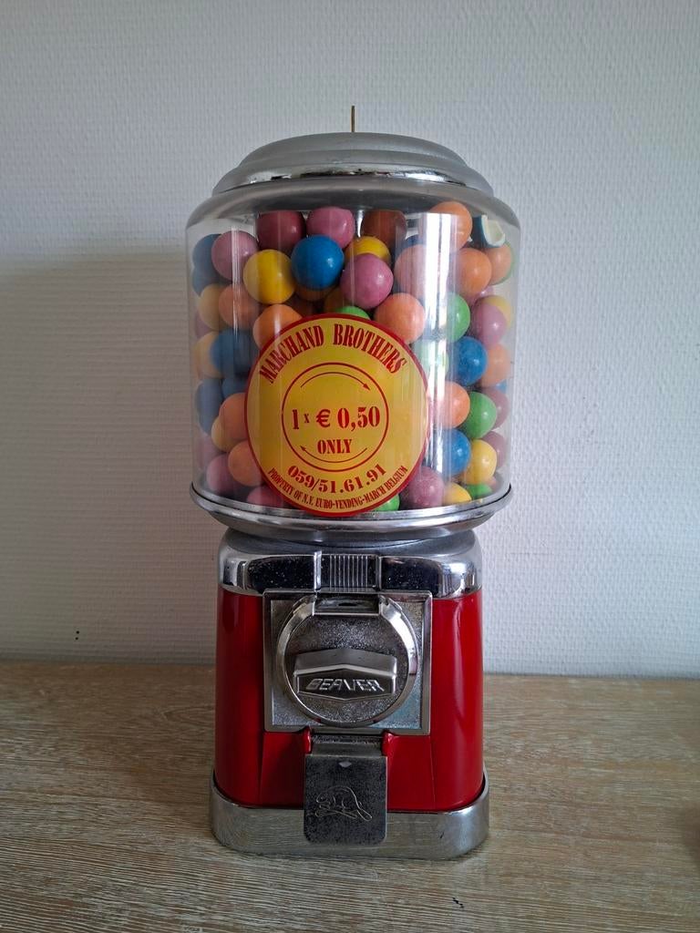 Authentieke Beaver kauwgomautomaat., Verzamelen, Automaten | Gokkasten en Fruitautomaten, Gebruikt, Euro, Met sleutels, Ophalen of Verzenden