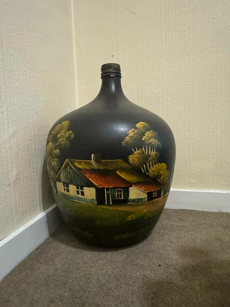 Beschilderde wijnkruik, Ophalen